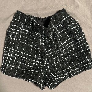 Janie and Jack Black and White Checkered High Waist Shorts